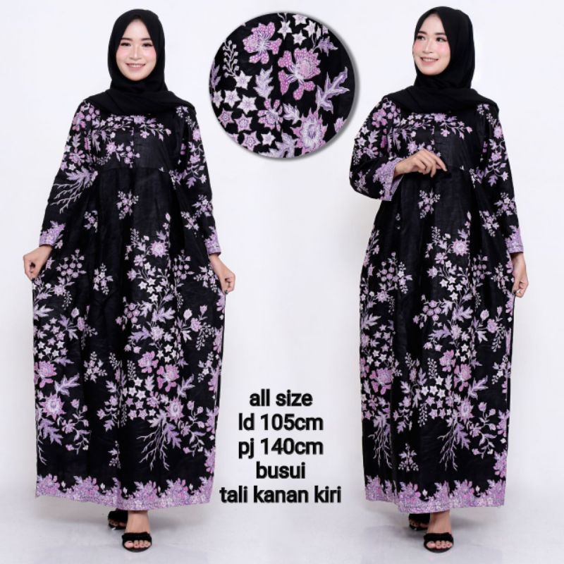 PROMO BATIK COUPLE KELUARGA SARIMBIT sania ruffle batik ori ndoro jowi motif CIBULAN UNGU-GAMIS DEWASA