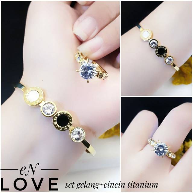 Set Titanium Gelang dan Cincin