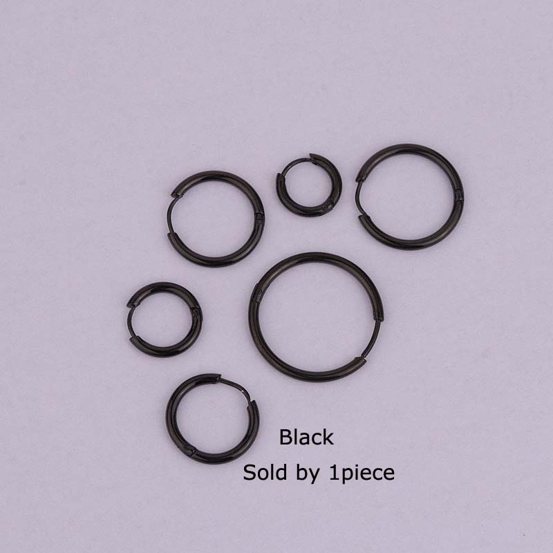 1piece Stainless Steel 6-18mm Hoop Earring Clicker Lobe cartilage tragus piercing Hip Hop Style Unisex