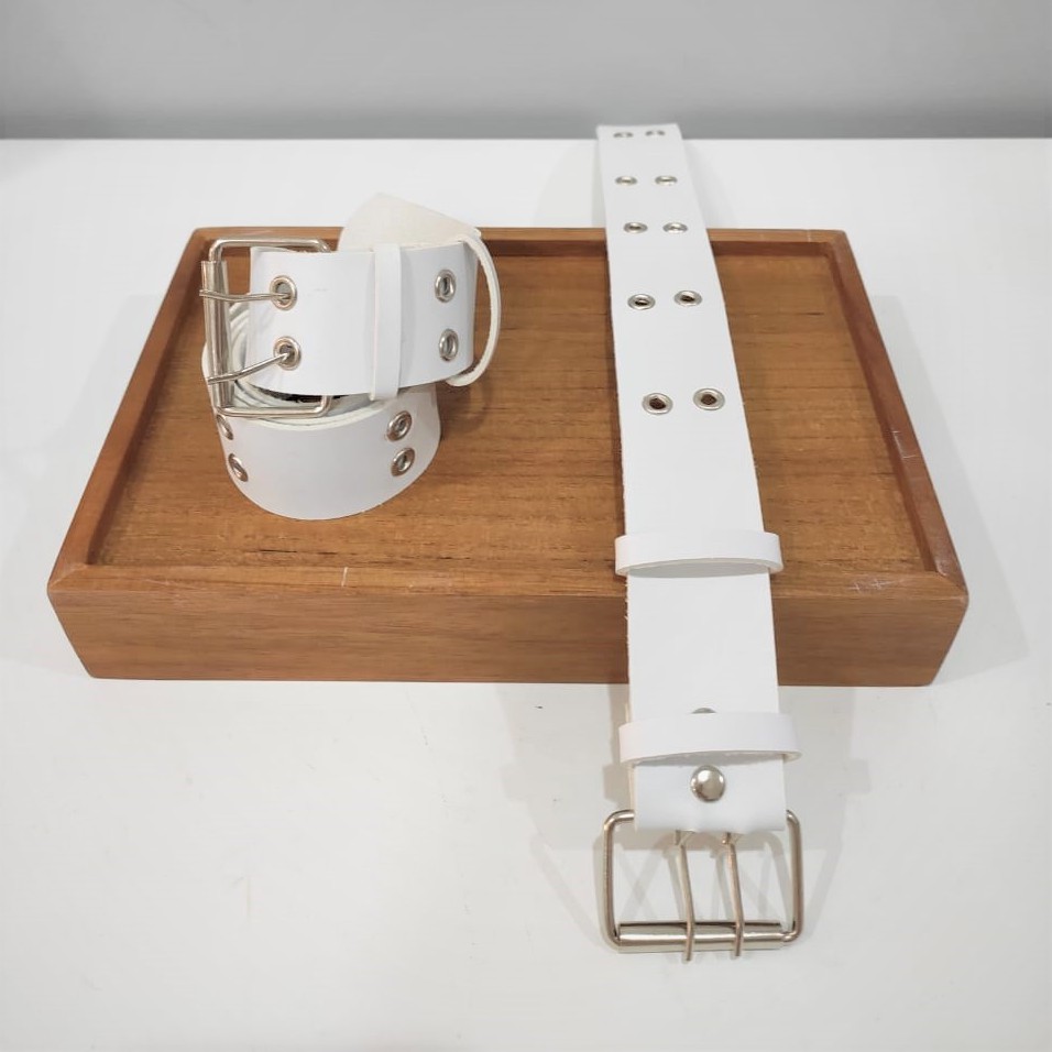 VANILLESHOP - Ikat Pinggang Wanita Ring Belt KOREA BELTIC EYELETS STRADY-BELTIC BESAR PUTIH