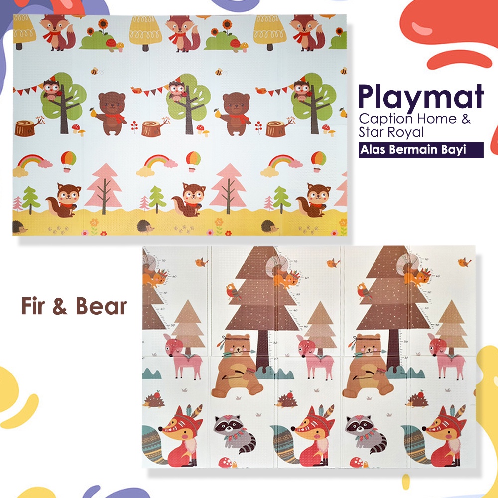 150x195 cm PLAYMAT BABY &amp; PLAYMAT BABY PREMIUM 150x200 cm Alas Bermain Bayi Anak  play mat matras motif bolak balik