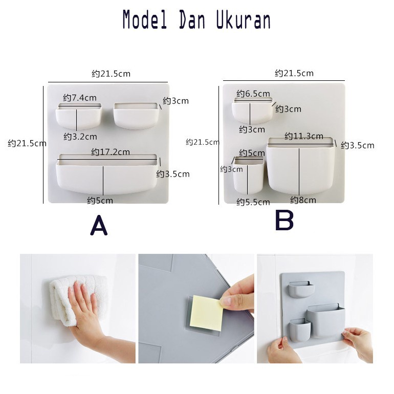 Rak dinding Tempel Multiguna Tanpa paku
