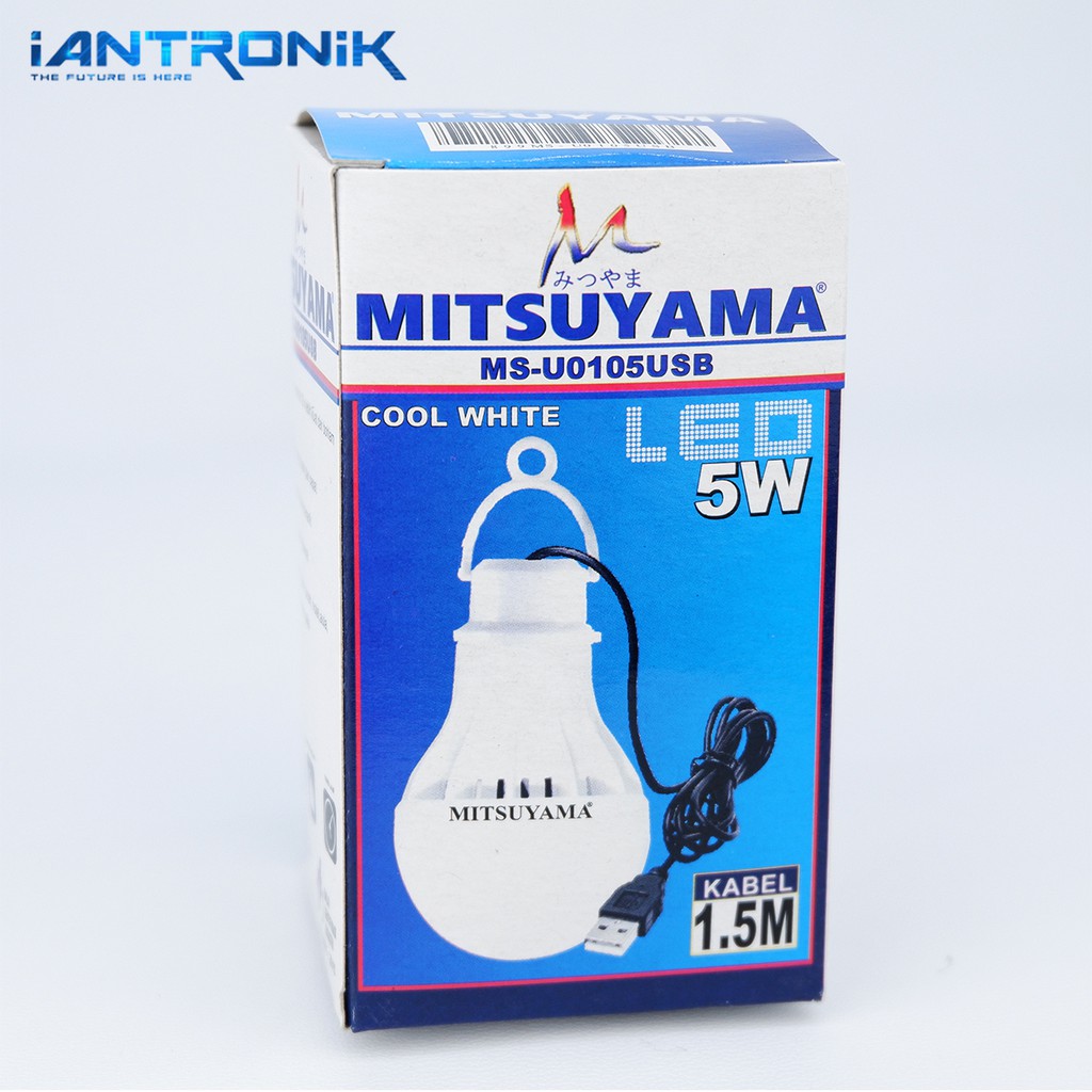 Bohlam USB 5 Watt LED Lampu Emergency Lamp / Kabel 1.5 Meter Mitsuyama