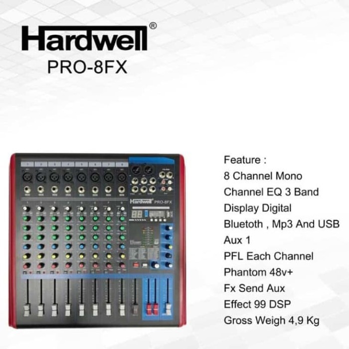 Mixer Hardwell PRO 8 FX Original 8 Channel