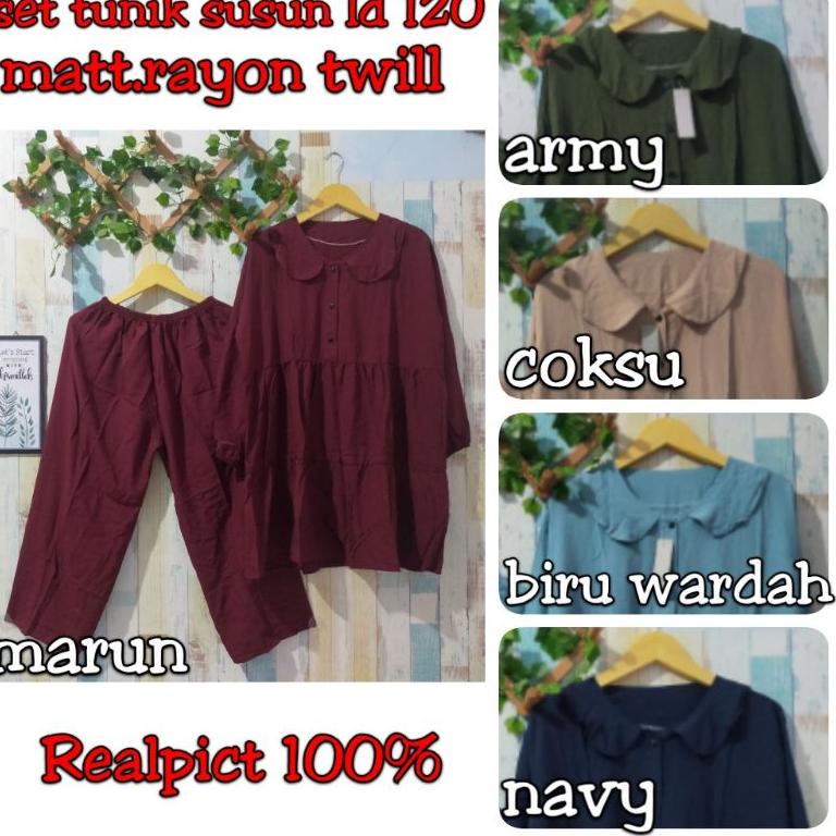 Fwg09 Ld 120 SETCEL TUNIK JUMBO RAYON TWILL/SETCEL TUNIK POLOS RAYON TWILL/SETELAN TUNIK JUMBO BIG S