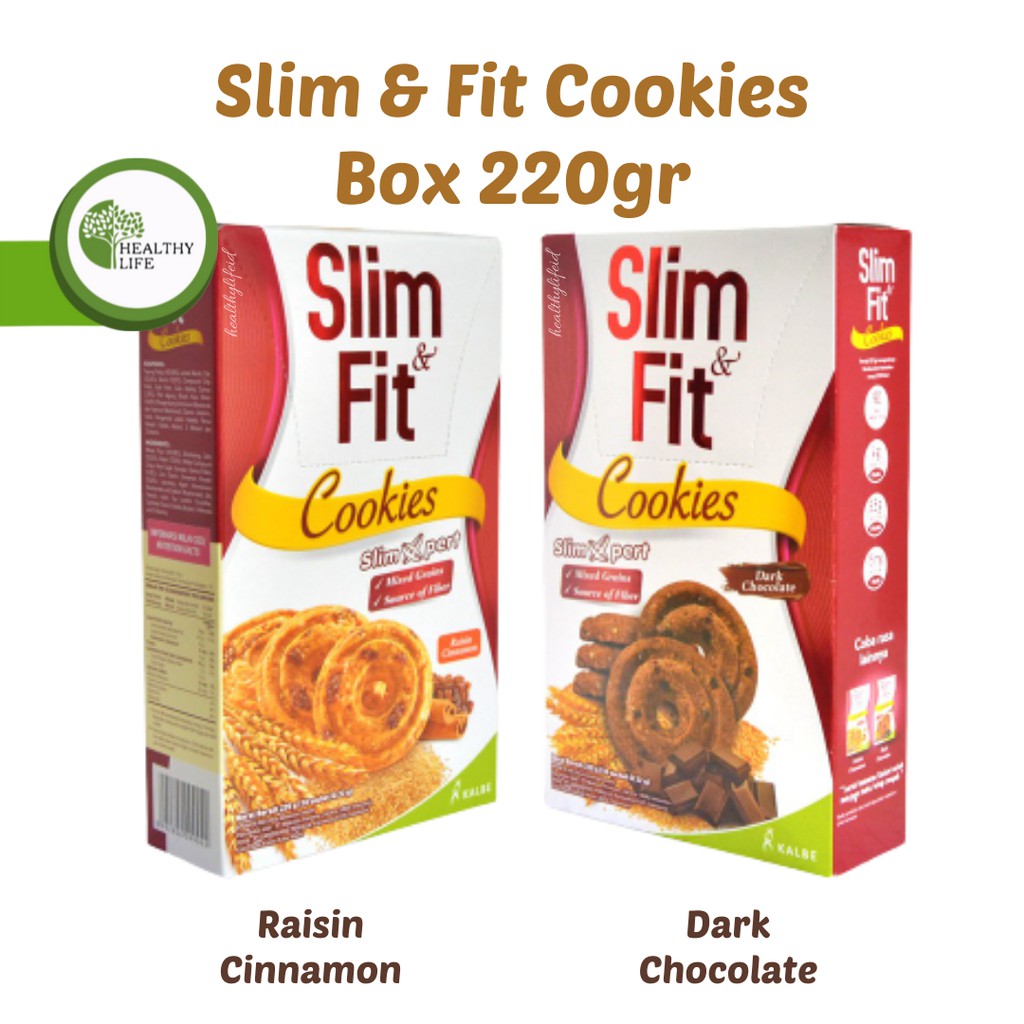 Kalbe - Slim &amp; Fit Cookies | Snack Diet Sehat Low Calori Box (Isi 10 Sachet) 220gr