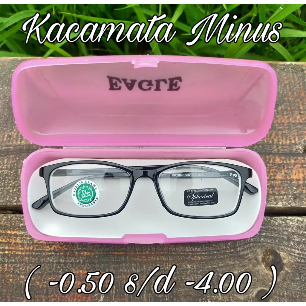 KACAMATA LENSA MINUS Pria Wanita KOTAK SPORTY STYLE (TERLARIS OPTIK) / BONUS KOTAK DAN LAP