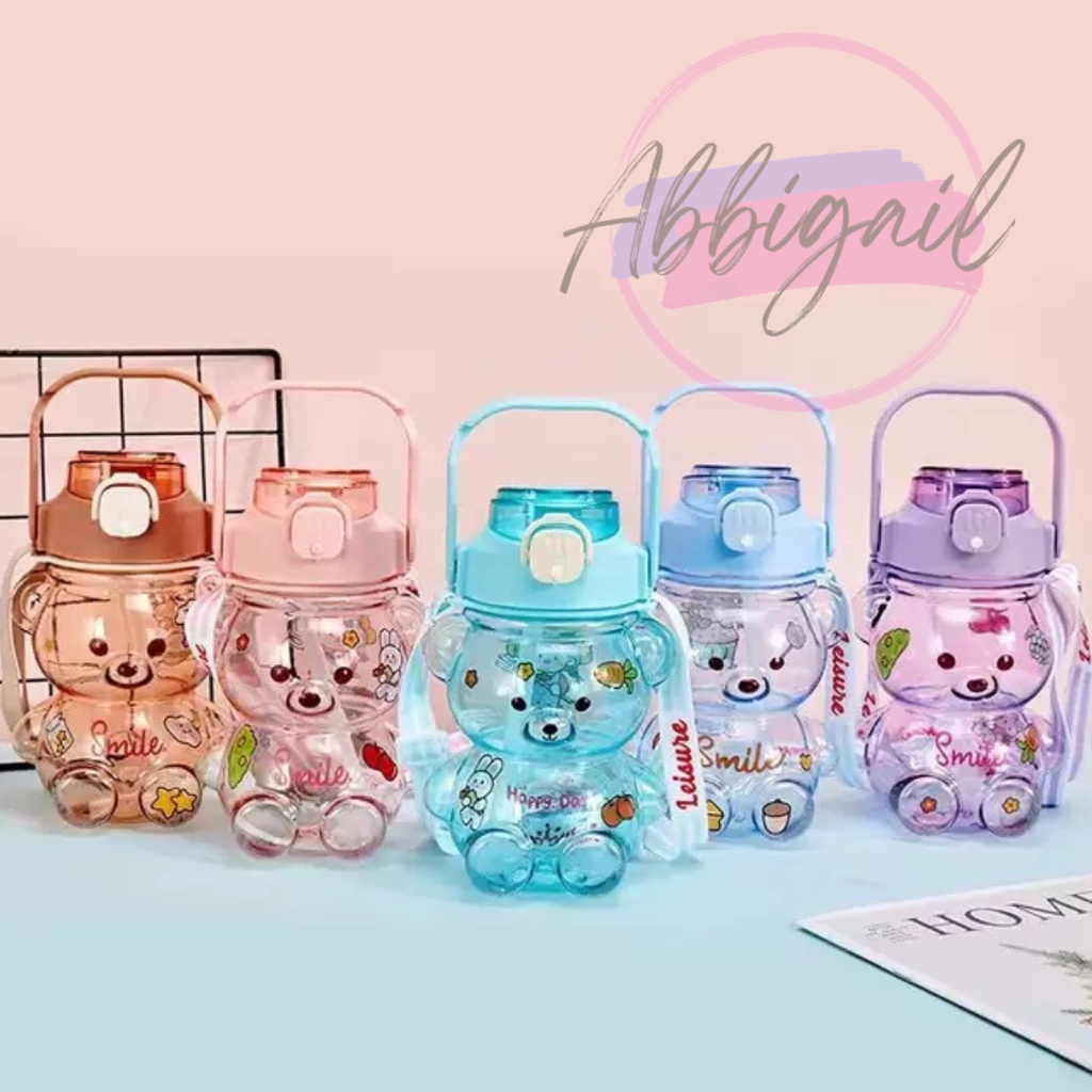 𝘈𝘉𝘎✰ Botol Minum Anak / Botol Minum Bayi Motif Beruang / Botol Gemoy 1,4 Liter Transparant BPA FREE Anti Tumpah 1219