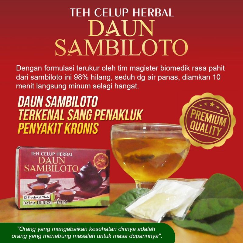 

Teh Sambiloto isi 20 kantung