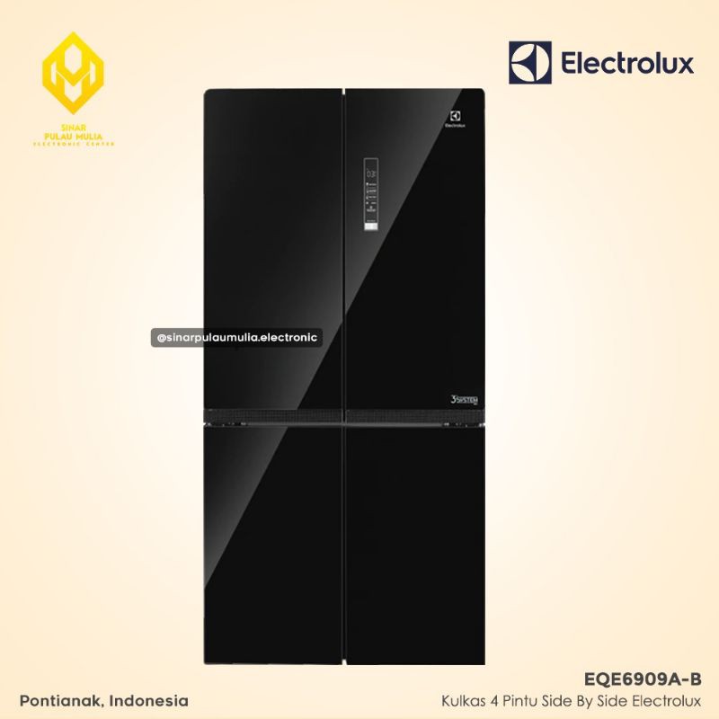 Electrolux Kulkas 4 Pintu Side By Side 648 Liter Inverter - EQE6909A-B / EQE 6909 A B
