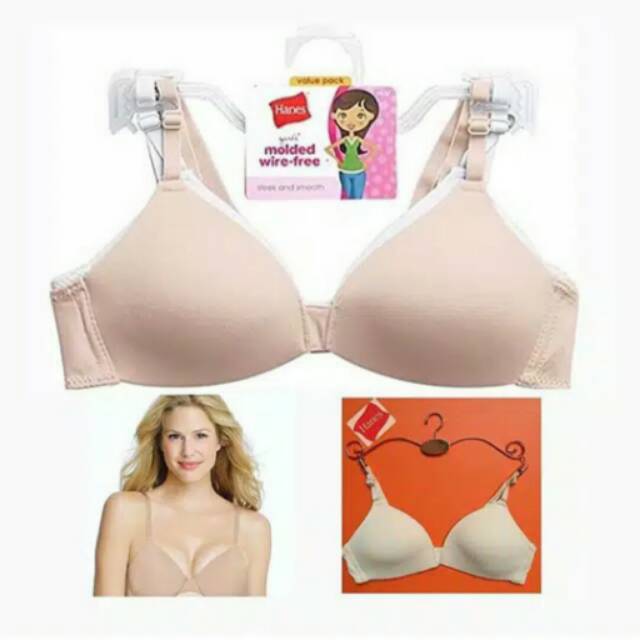 Bra Hanes White Non wire (isi 3 pcs)