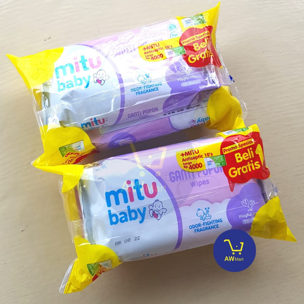 [BUY 1 + GET 1] MITU TISSUE / TISU BASAH BAYI - WIPES BABY 50 SHEET 50'S  - Fresh And Clean wipes