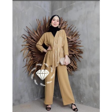 Baju Setelan Wanita Dewasa Import Kekinian Terbaru 2020 Set Tunik Dreamer Bhn Moscrepe Ld112