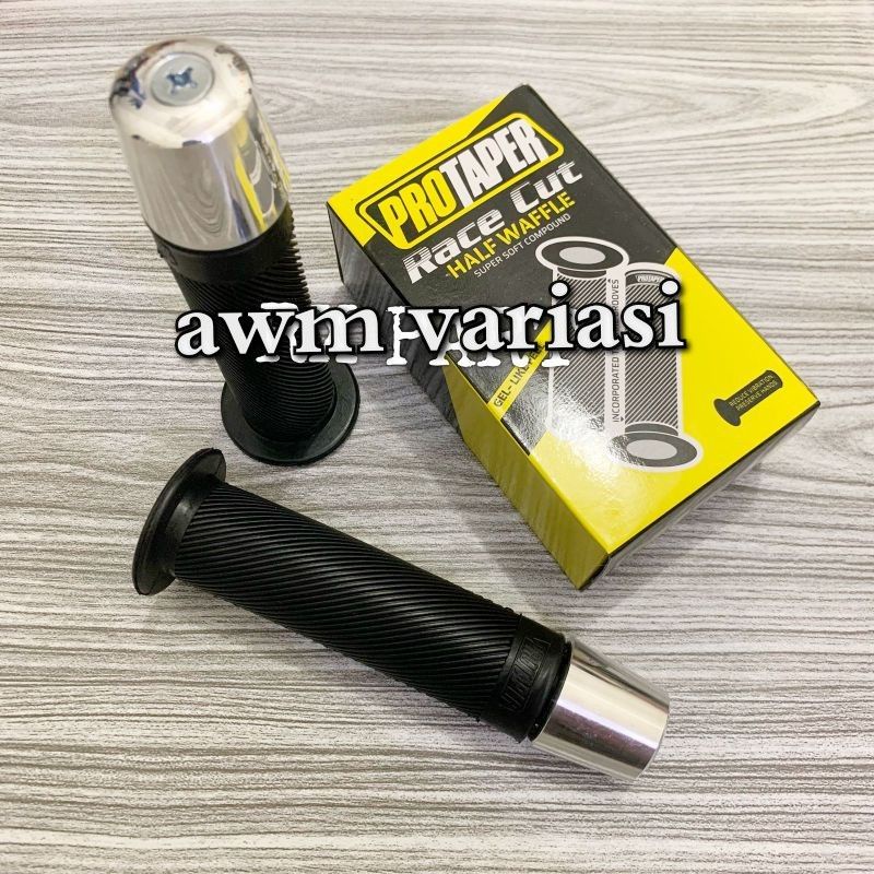 Handfat/Handgrip Bulu lembut dan empuk + Jalu Stang Chrome / Bar end Chrome + Universal Motor / Untuk semua motor