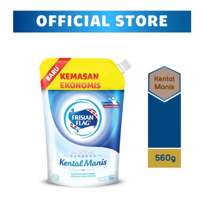 

Frisian Flag Kental Manis SKM 560 gram, Putih / Coklat Kemasan Pouch Sachet