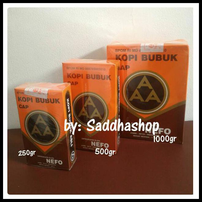 

Kopi Murni Bubuk Hitam Excelsa Nikmat Asli Cap Aaa Nefo Jambi 1Kg
