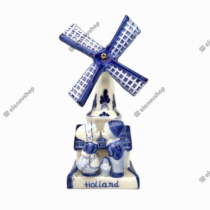 MUSIK-KOTAK- PAJANGAN KINCIR ANGIN COUPLE ROMANTIS HOLLAND KERAMIK -KOTAK-MUSIK.