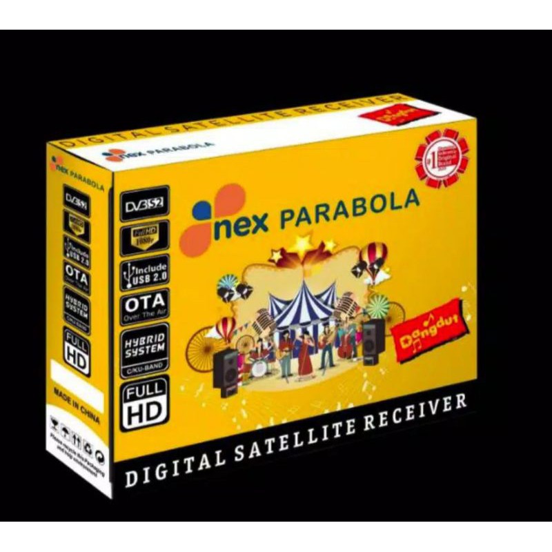 Receiver Nex Parabola Kuning - Support MNC Group - (Free lampu 1 pcs)