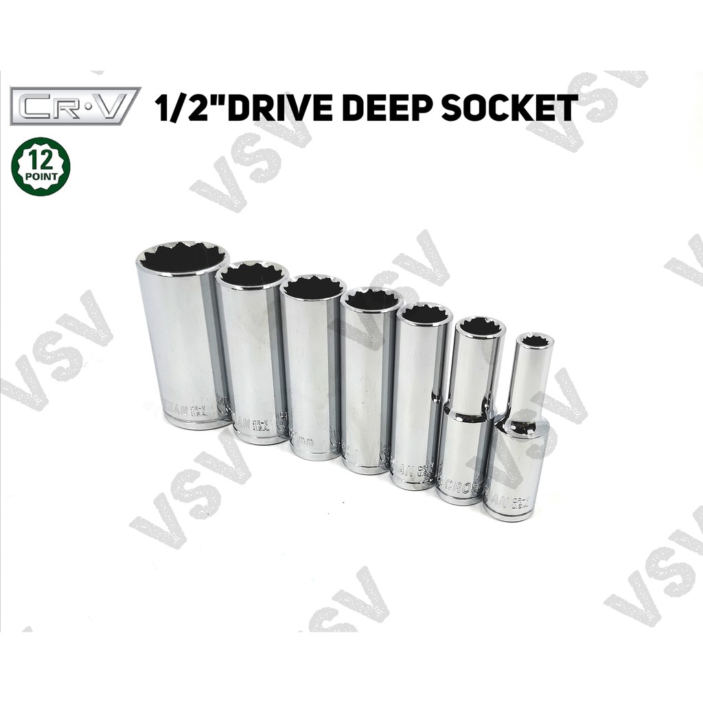 Gestar Deep Socket 1/2&quot; 12PT 32mm Kunci deep Shock Long Sock