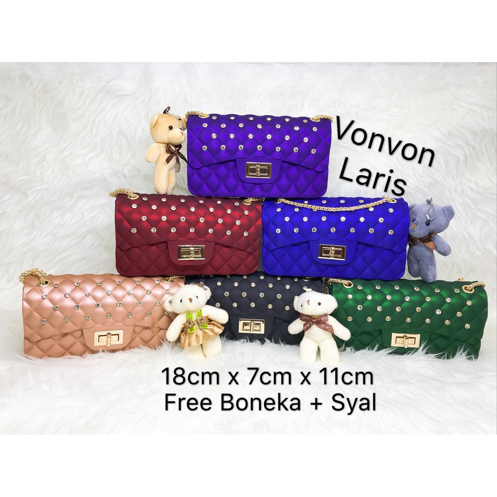  TAS  IMPORT JAKARTA CHANEL CLASSIC DIAMOND JELLY  MATTE UK18 