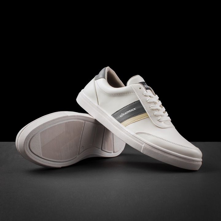 FLAZHBACK WHITE GREY - Sepatu Sneakers Pria Casual Original - Snekers Pria