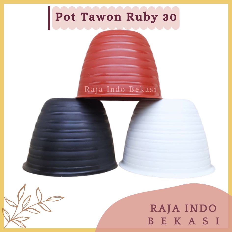 RAJAINDOBEKASI Pot Jm Ruby TAWON 30 Putih Merah Bata Coklat Hitam Hijau 30 CM Motif MADU Pot Bunga Murah Plastik Mirip Tawon Pirus Putih 30 32