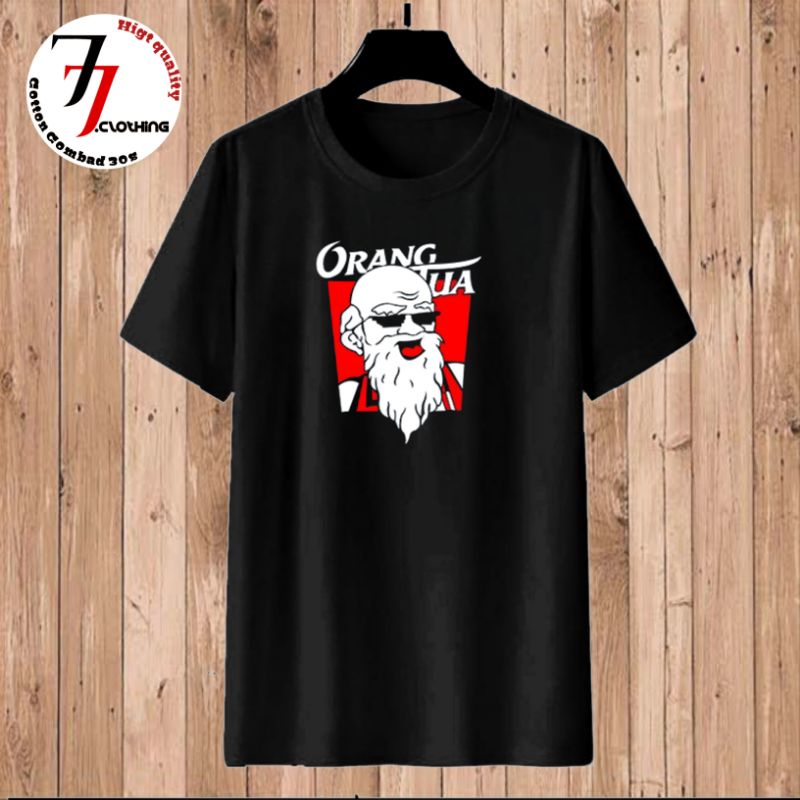 Tshirt Baju Kaos Distro Orang Tua Pakaian Atasan Lengan Pendek Pria Wanita Cotton Combad 30s