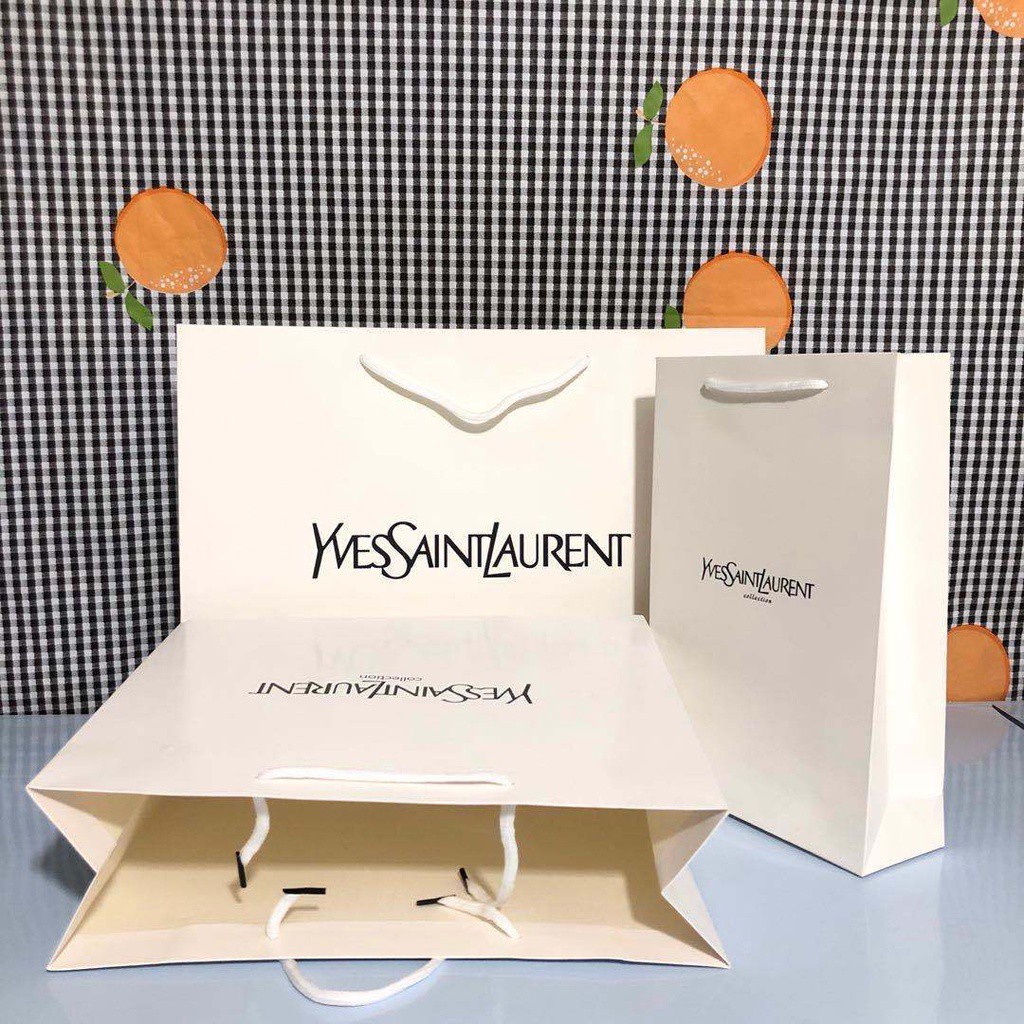 T10 Yves Saint Laurent Ysl White Gift Bag Portable Paper Bag Shopping Bag Real Shot Shopping Bag Dec