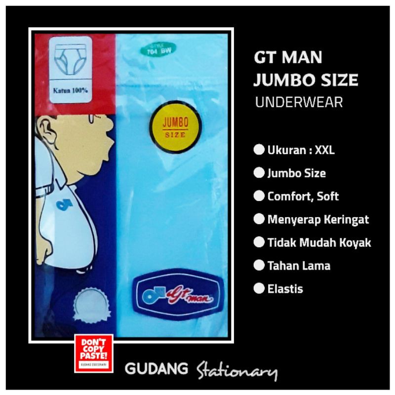 GT Man Briefs Classic Jumbo Size 704 BW [ 1 pcs ]