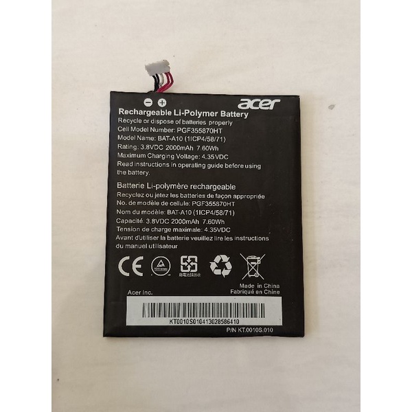 Baterai Acer Liquid E3 E380/Z5 500 ( BAT-A10) Ori copotan