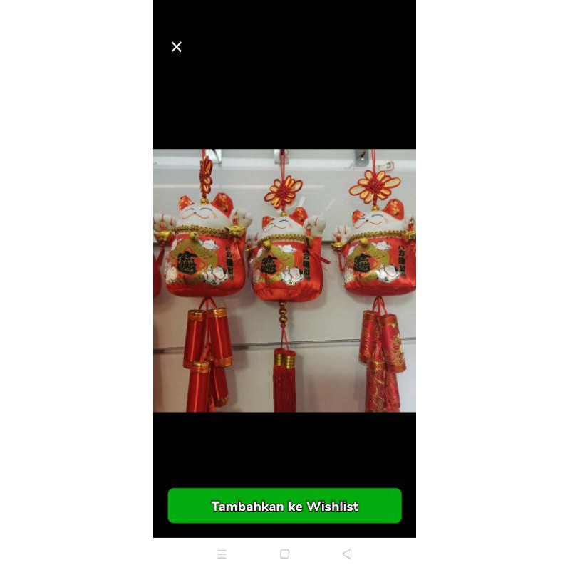 family games 2pcs GANTUNGAN ORNAMEN KUCING HOKI REJEKI JEPANG HIASAN DEKORASI