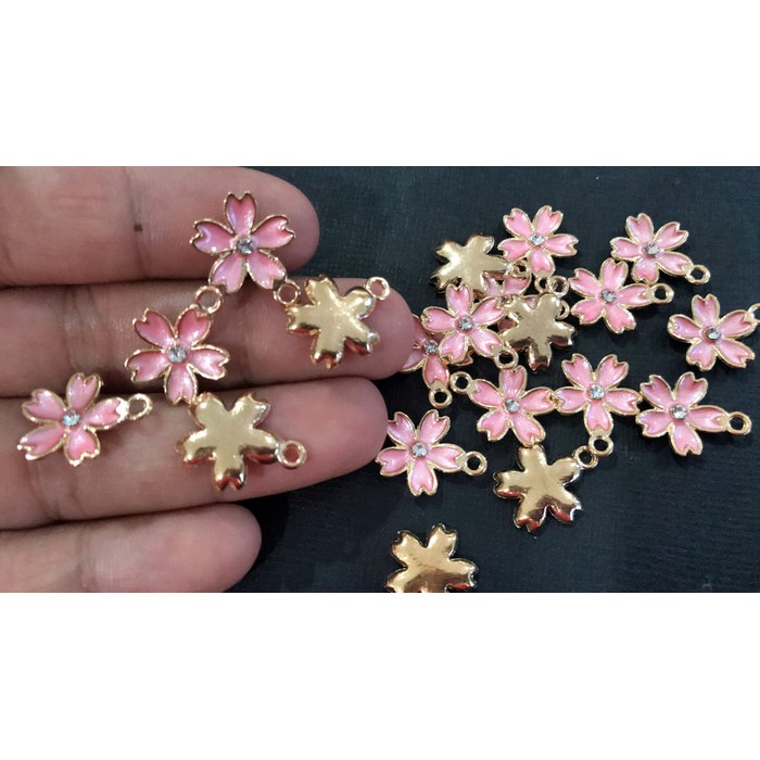 Enamel charm cherry blossom charm enamel bunga sakura