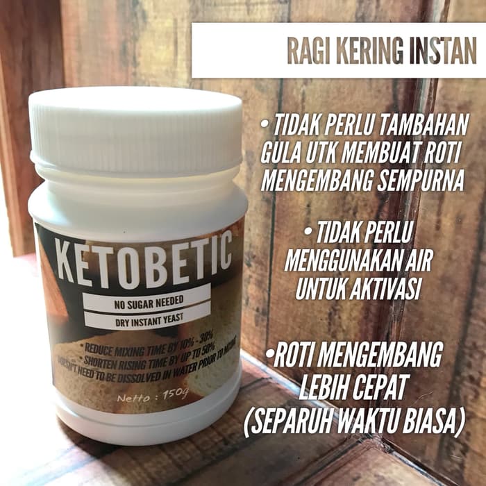 

Buruan Beli Ketobetic Dry Instant Yeast Ragi Kering Tanpa Gula 150G