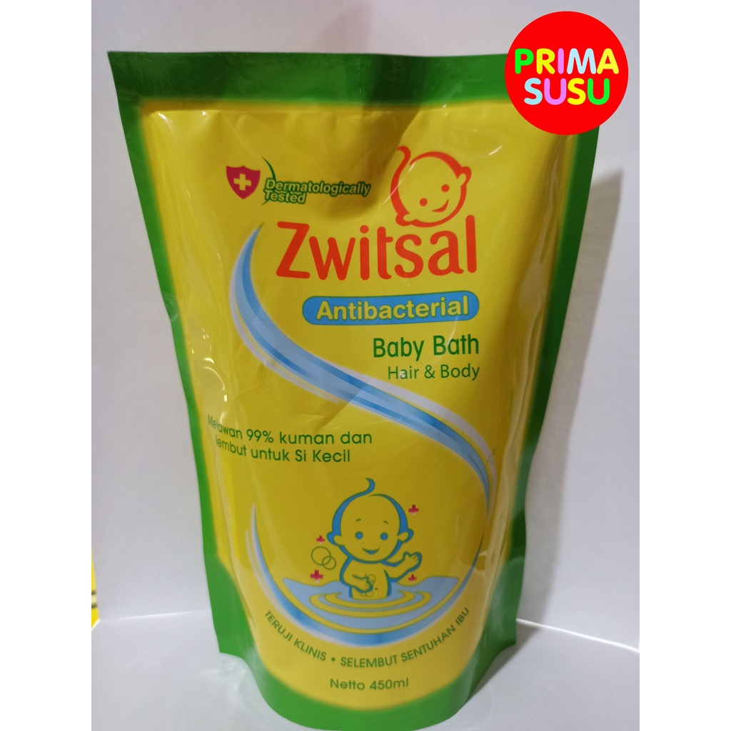 Zwitsal Antibacterial Baby Bath Hair &amp; Body 450 ML