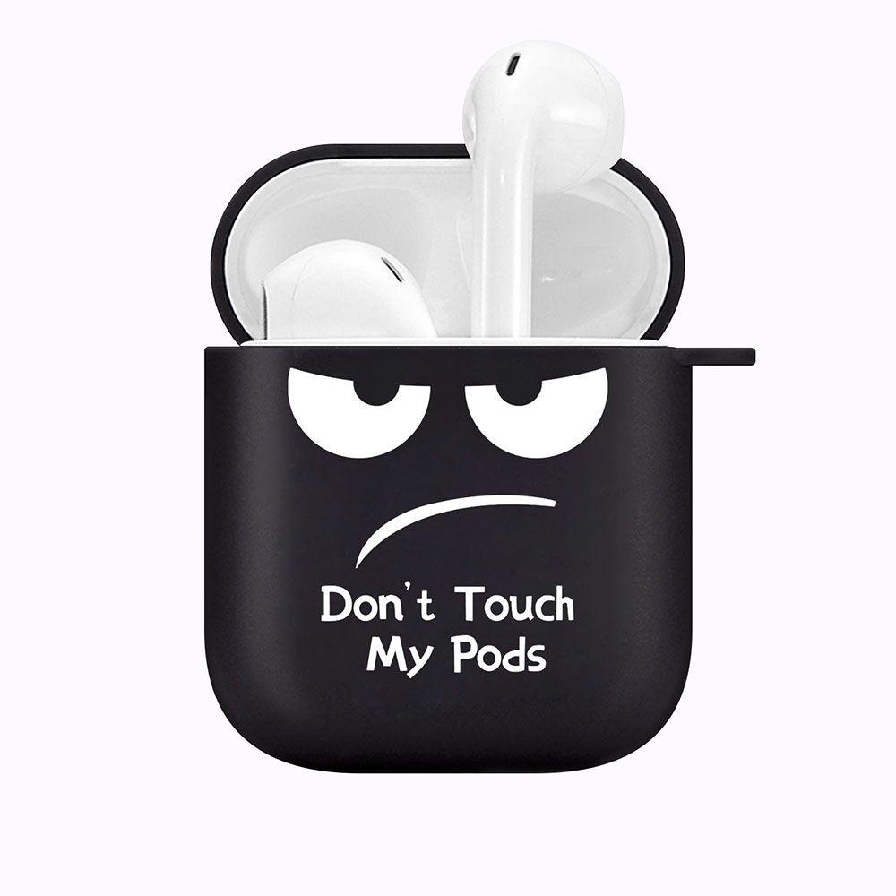 Top Soft Silicone Cover Dont Touch My Pods Mewah Full-Body Pelindung Earphone Headphone Cases