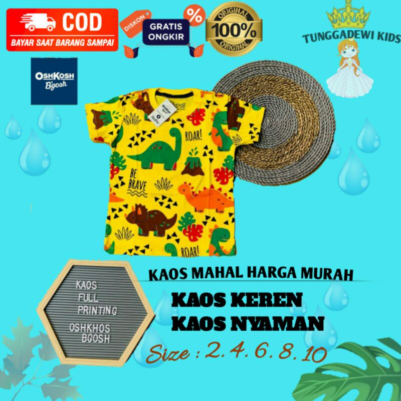 KAOS ANAK COWOK OSHKOSH FULL PRINT/KAOS