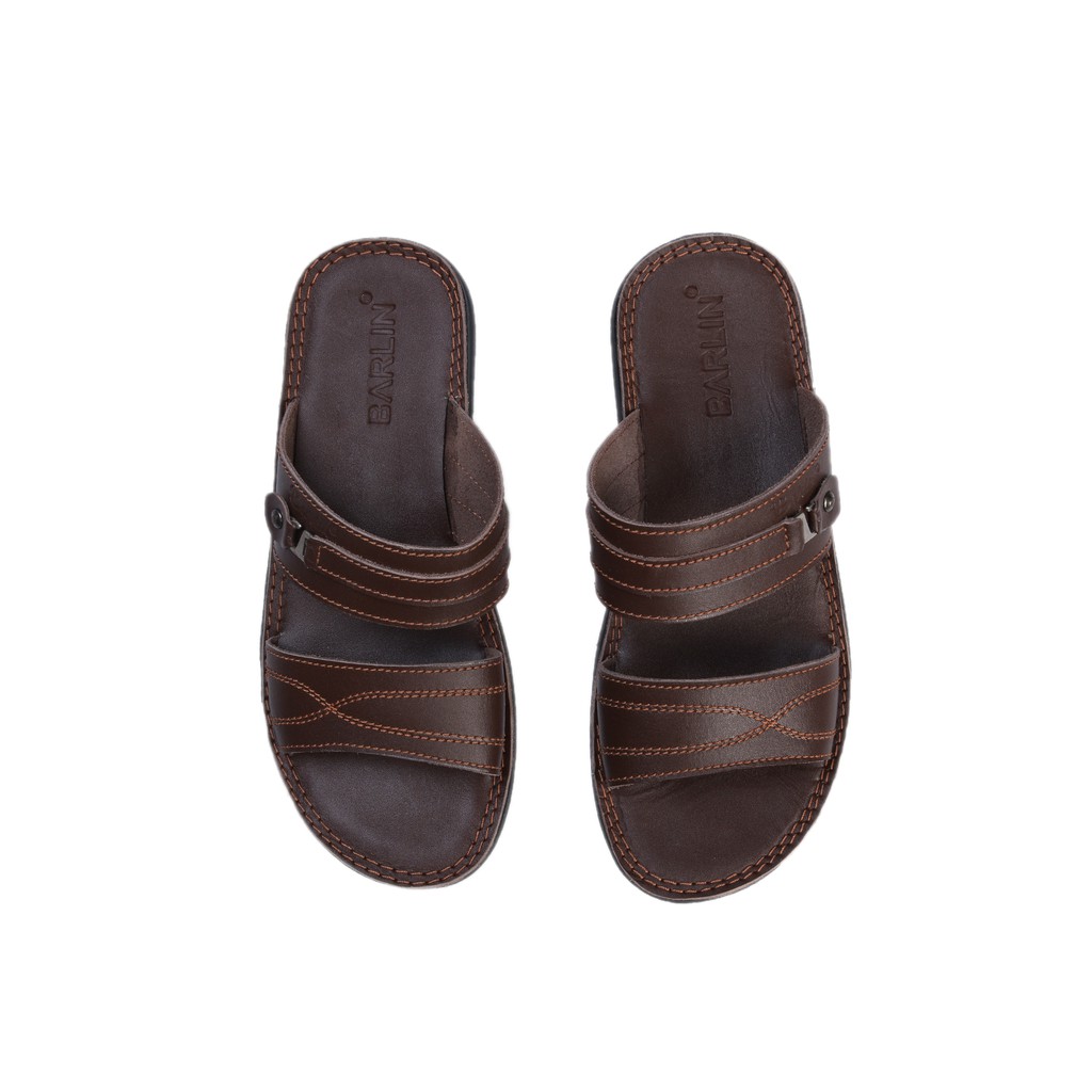 Sandal Asli Full Kulit Pria  - Sendal Terlaris Barlin Original - MS06