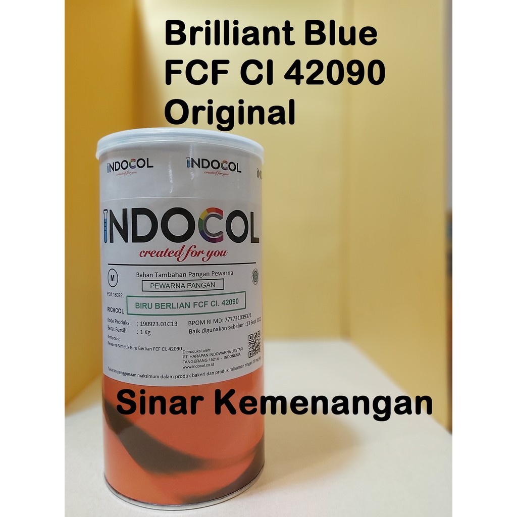 

Pewarna makanan INDOCOL Original Brilliant Blue, 1 kg