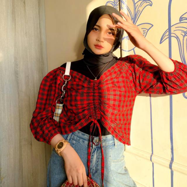 ZHIYA TARTAN CROP TOP (SUPER BEST SELLER) KOREAN STYLE