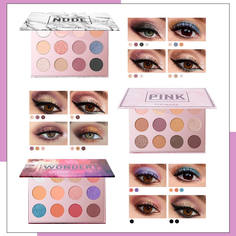 FA61 3 FOCALLURE 12 Colors Eyeshadow Palette Eye Makeup