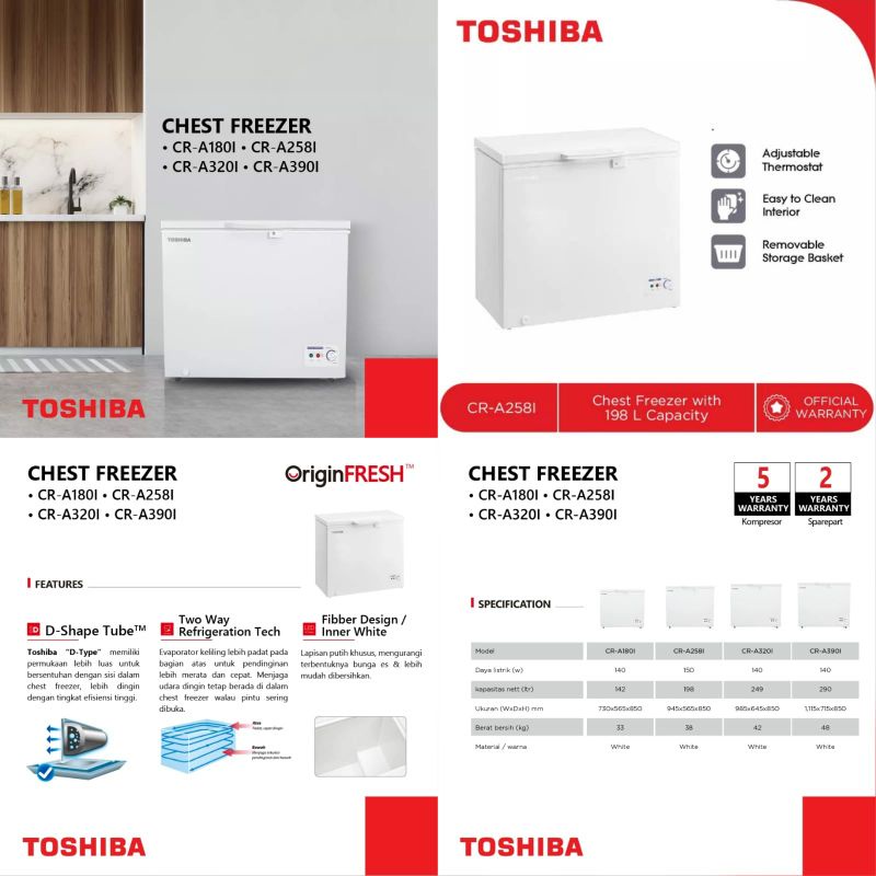 ChestFreezer Toshiba 200liter utk kota cirebon