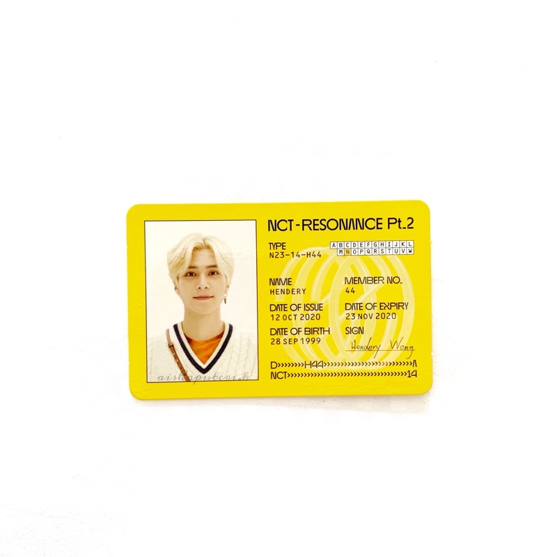 HENDERY ACCESS CARD DEPARTURE
