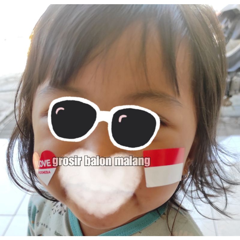 stiker sticker pipi merah putih dirgahayu RI kemerdekaan agustusan i love indonesia per lembar