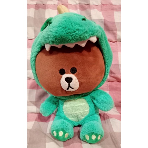 Boneka Brown Line Kostum Dino