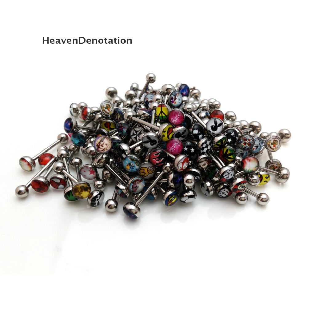 30pcs / Lot Cincin Barbel Bahan Logam Baja Logo Nasty