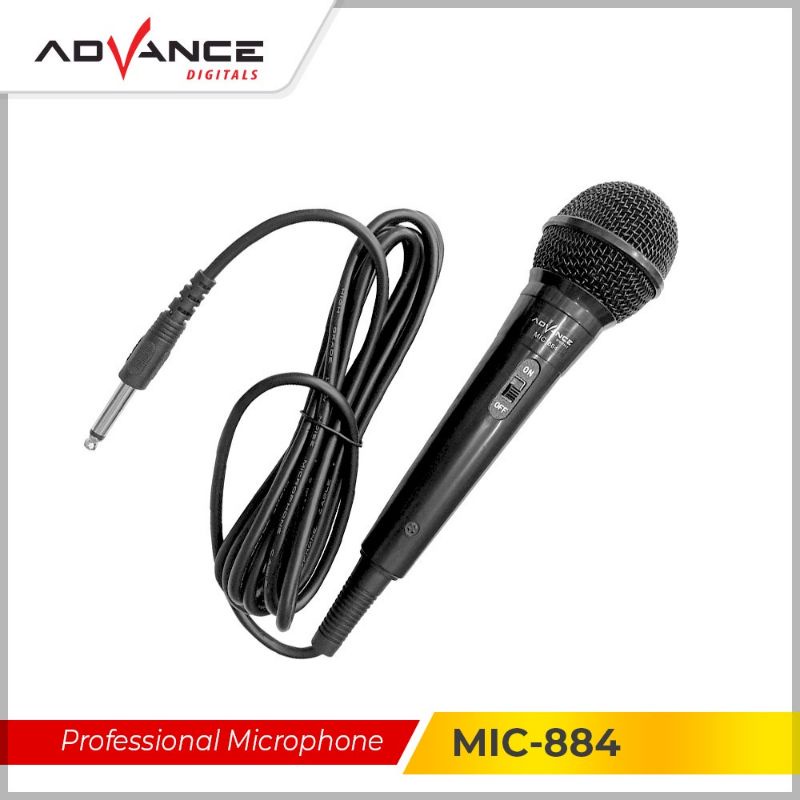 Advance MIC884 Dengan Kabel Mikrofon Dynamic Microphone Mic Karaoke Profesional Microphone / Mik Mikrofon Mikrophone