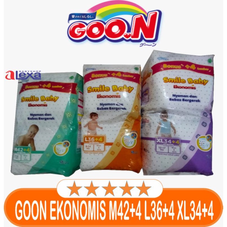 Goon Ekonomis Jumbo M42+4 L36+4 XL34+4 - Popok bayi celana