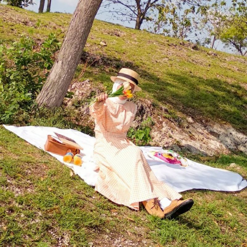 Sunshine Dress | Cottagecore Dress | Vintage Dress | Gingham Dress | Gamis Vintage | Floral Dress by