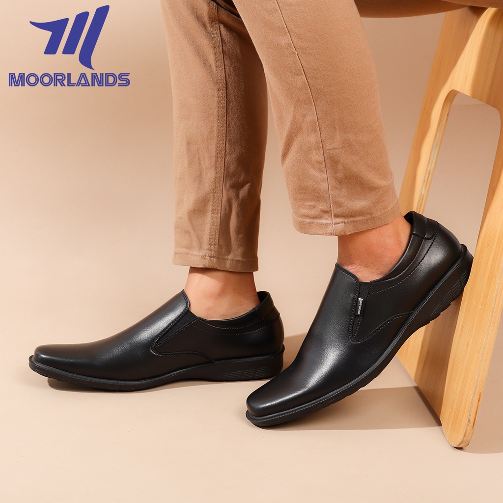 MOORLANDS ORIGINAL Sepatu Pantofel Pria Hitam Sepatu Kantor Pria Sepatu slip on