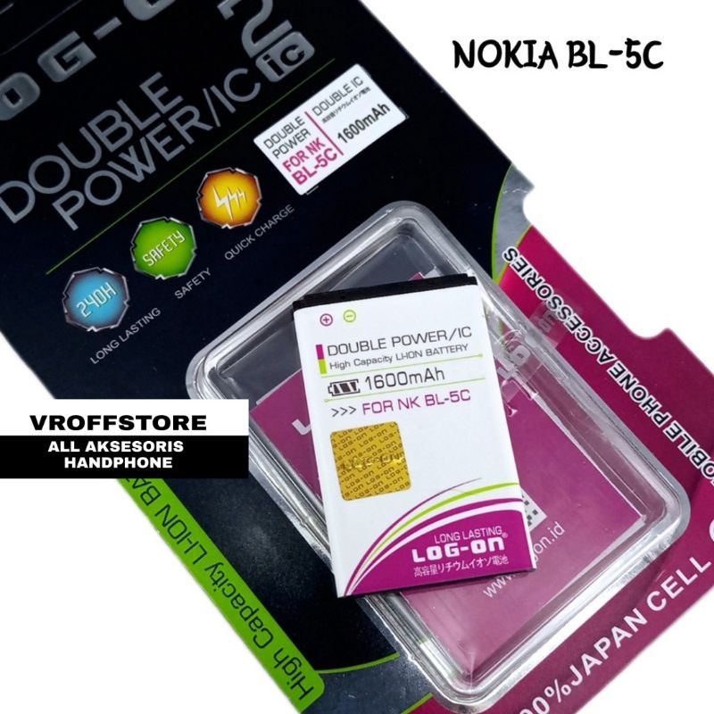 BATERAI NOKIA BL-5C BL5C BL4C BL4UL - 3650 1100 6630 7610 N70 N71 N72 N GAGE - LOG ON